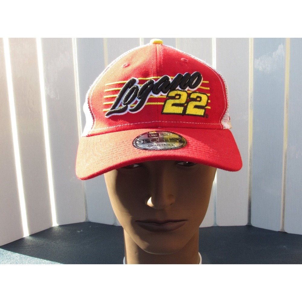 Logano 22 NASCAR New Era 9FORTY Adjustable Trucker Hat Red White Men's Cap